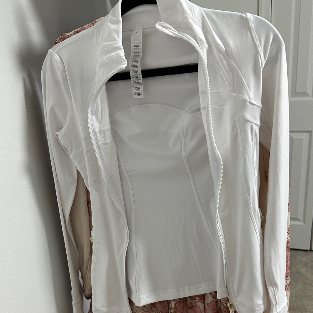 White Zip-Up Active Jacket